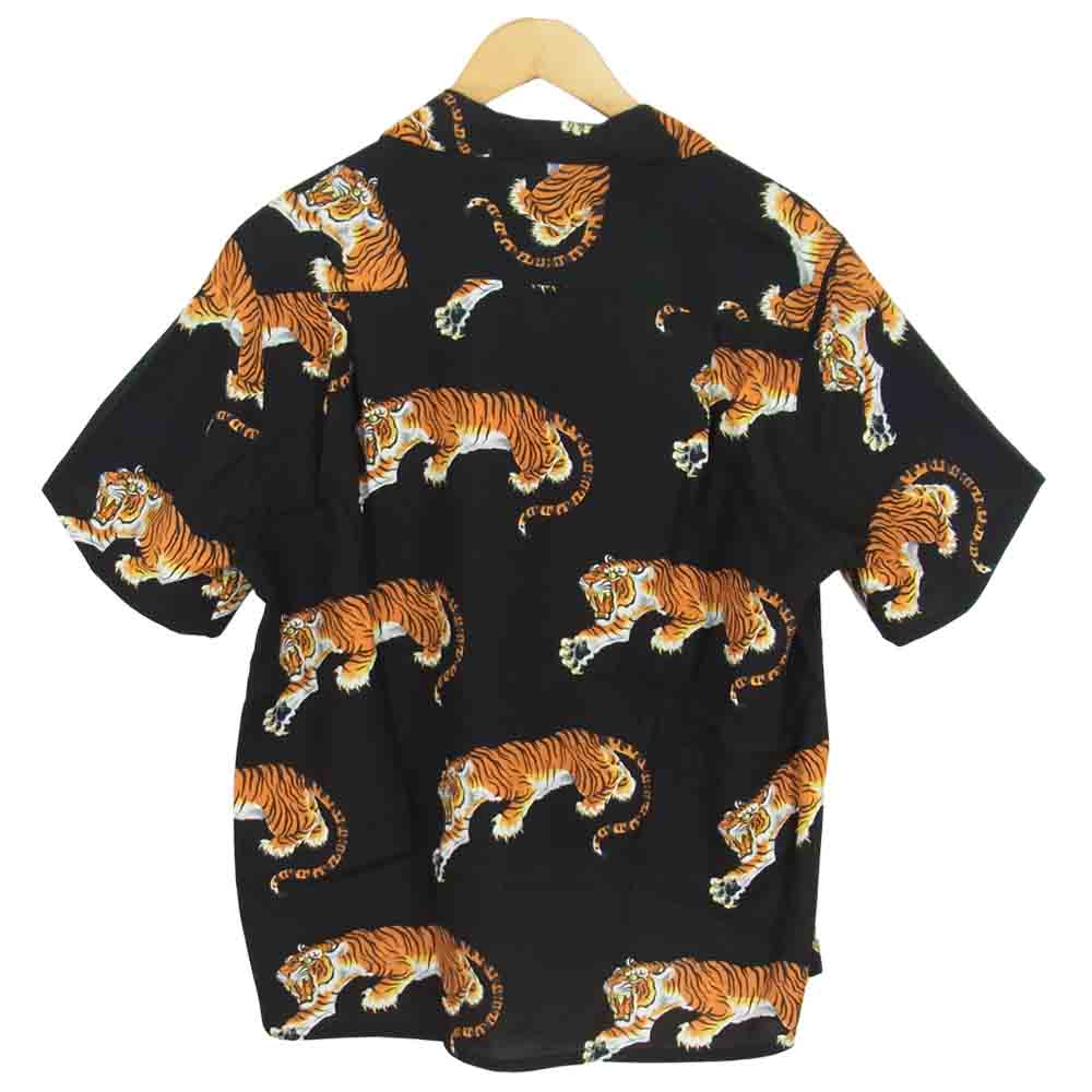 WACKO MARIA ワコマリア × TIM LEHI ティムリーハイ HAWAIIAN SHIRT タイガー 虎 ハワイアン 半袖 シャツ ブラック系 マルチカラー系 XS【中古】