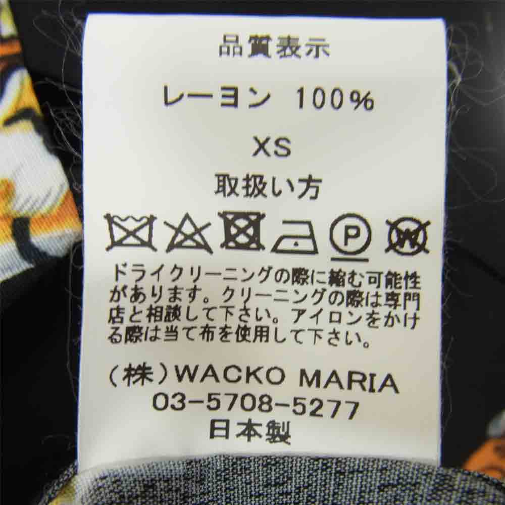 WACKO MARIA ワコマリア × TIM LEHI ティムリーハイ HAWAIIAN SHIRT タイガー 虎 ハワイアン 半袖 シャツ ブラック系 マルチカラー系 XS【中古】