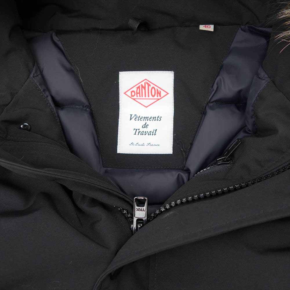 Danton ダントン JD-8535 LAS P/C TUSSAH DOWN JACKET タッサーラクーンファー付 ダウンジャケット ブラック系 40【中古】