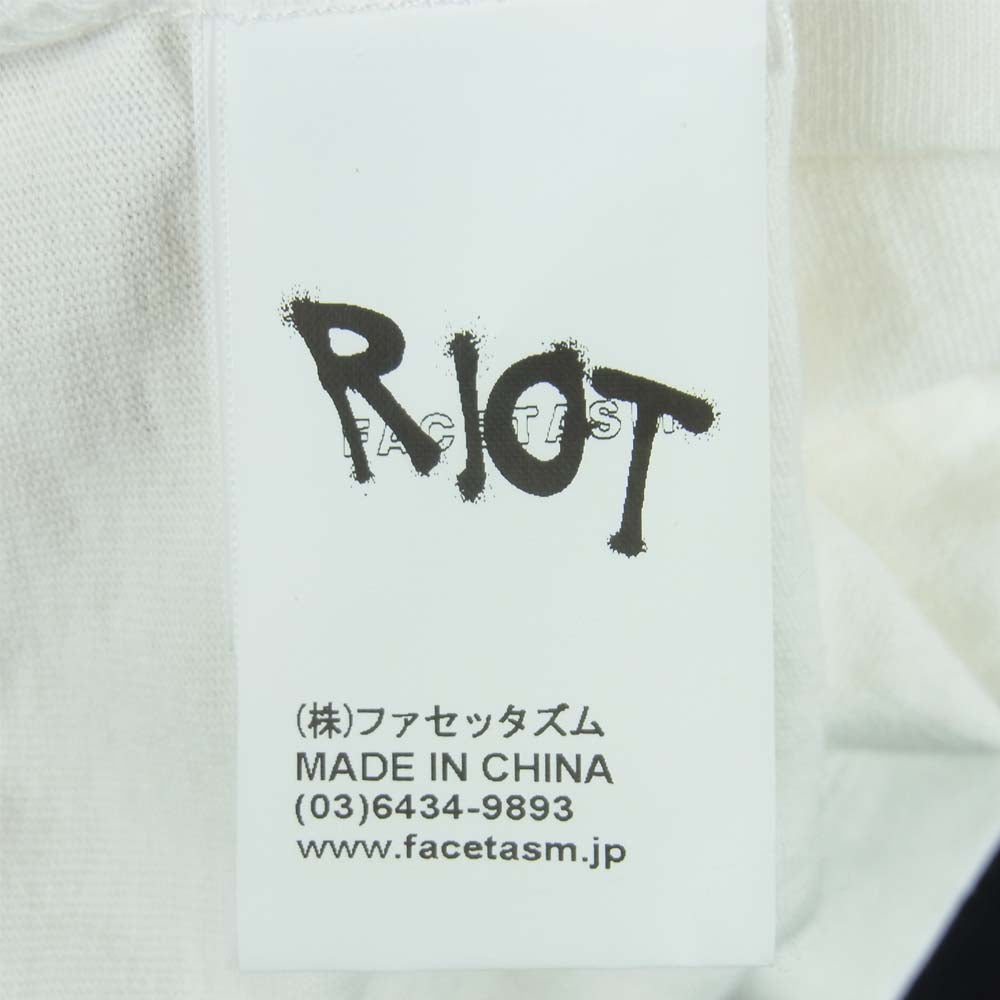 ライオット ファセッタズム RF21S‐TEE-UO3 ロゴ プリント 半袖 Tシャツ ホワイト系【中古】