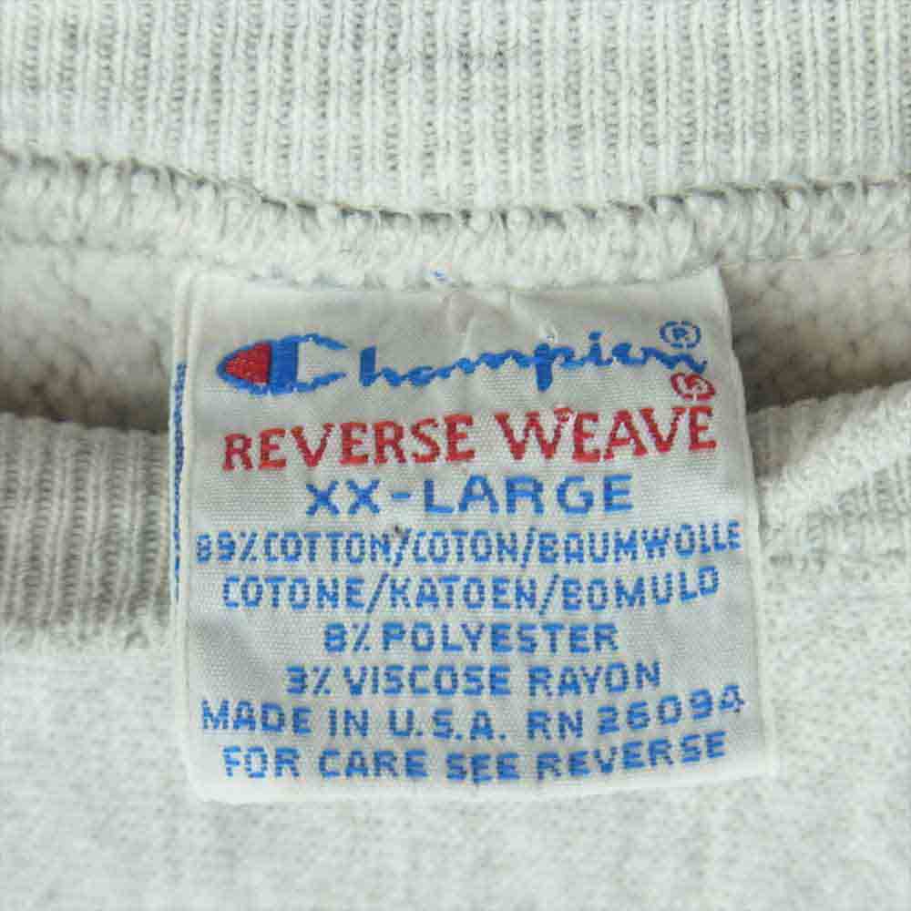 Champion チャンピオン 90s ILLINOIS リバースウィーブ スウェット グレー系 XXL【中古】