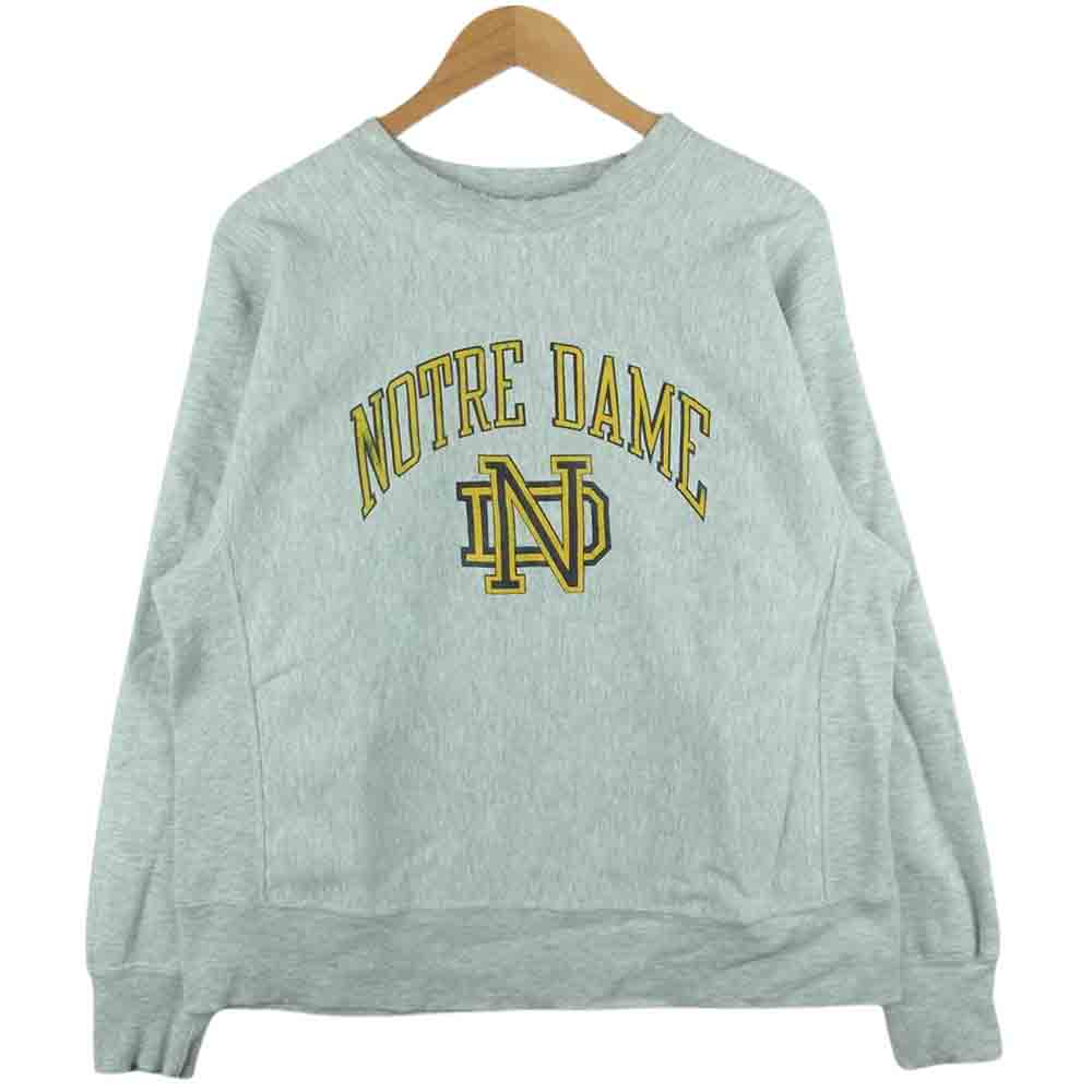 Champion チャンピオン 80s トリコタグ NOTRE DAME リバースウィーブ スウェット グレー系 L【中古】