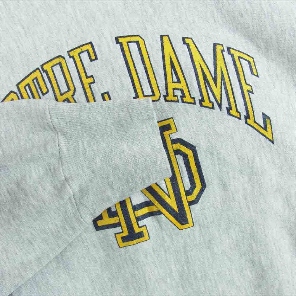 Champion チャンピオン 80s トリコタグ NOTRE DAME リバースウィーブ スウェット グレー系 L【中古】