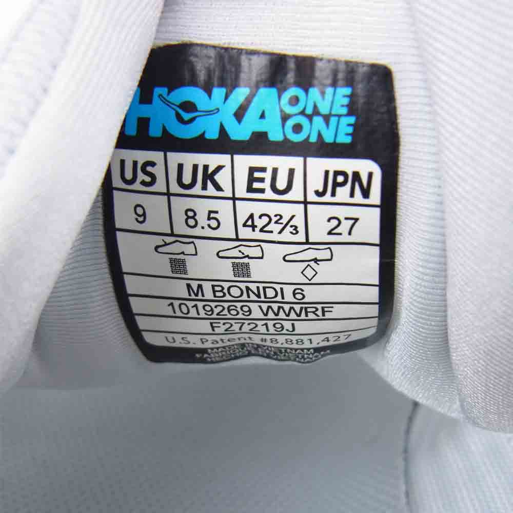 HOKA ONE ONE ホカ オネオネ 1010269 M BOND1 6 ボンダイ 6 ホワイト ホワイト系 27cm【中古】