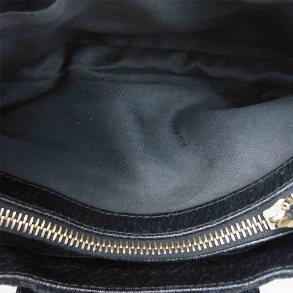 FENDI フェンディ ズッカ ロゴ トートバッグ レザー バッグ ブラック系【中古】
