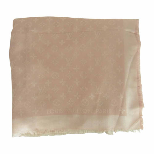 LOUIS VUITTON ルイ・ヴィトン M74441 シルク ナテュレル モノグラム 大判 ストール ショール ピンク系【中古】