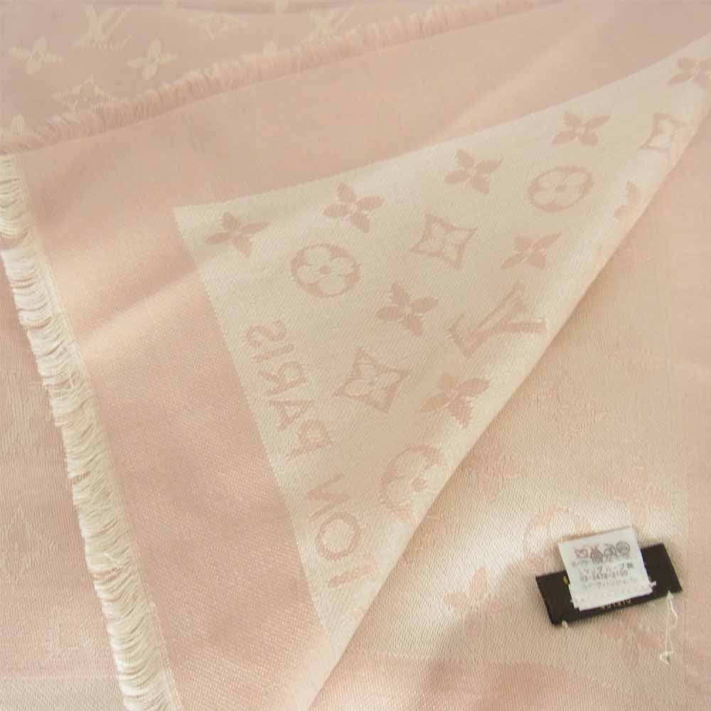 LOUIS VUITTON ルイ・ヴィトン M74441 シルク ナテュレル モノグラム 大判 ストール ショール ピンク系【中古】