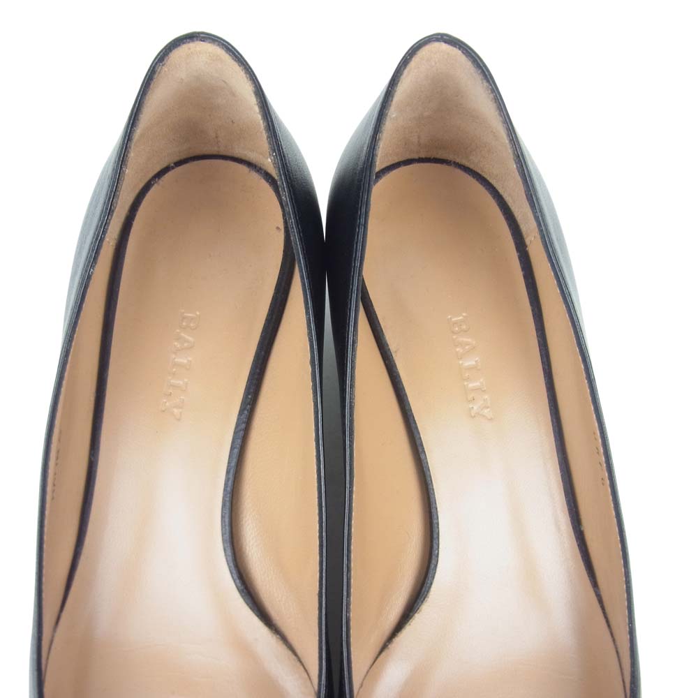 BALLY バリー 国内正規品 HALIN.O/00 ラムナッパレザー ヒールシューズ ブラック系 37【美品】【中古】