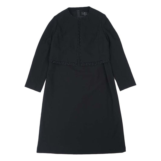 LANVIN ランバン NOIR ノワール ブラックフォーマル ジャケット ワンピース セットアップ ブラック系 42【中古】