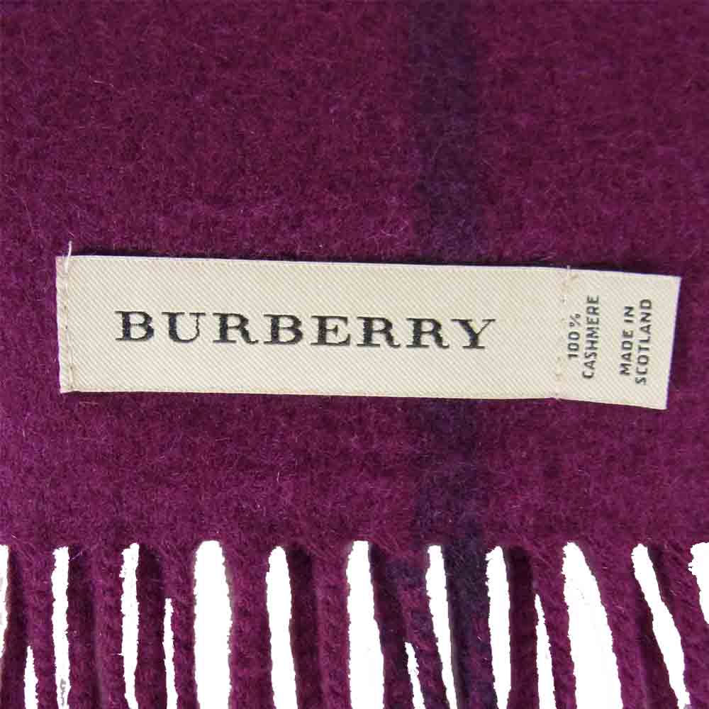 BURBERRY バーバリー カシミヤ100％ スコットランド製 チェック マフラー ピンク系【美品】【中古】