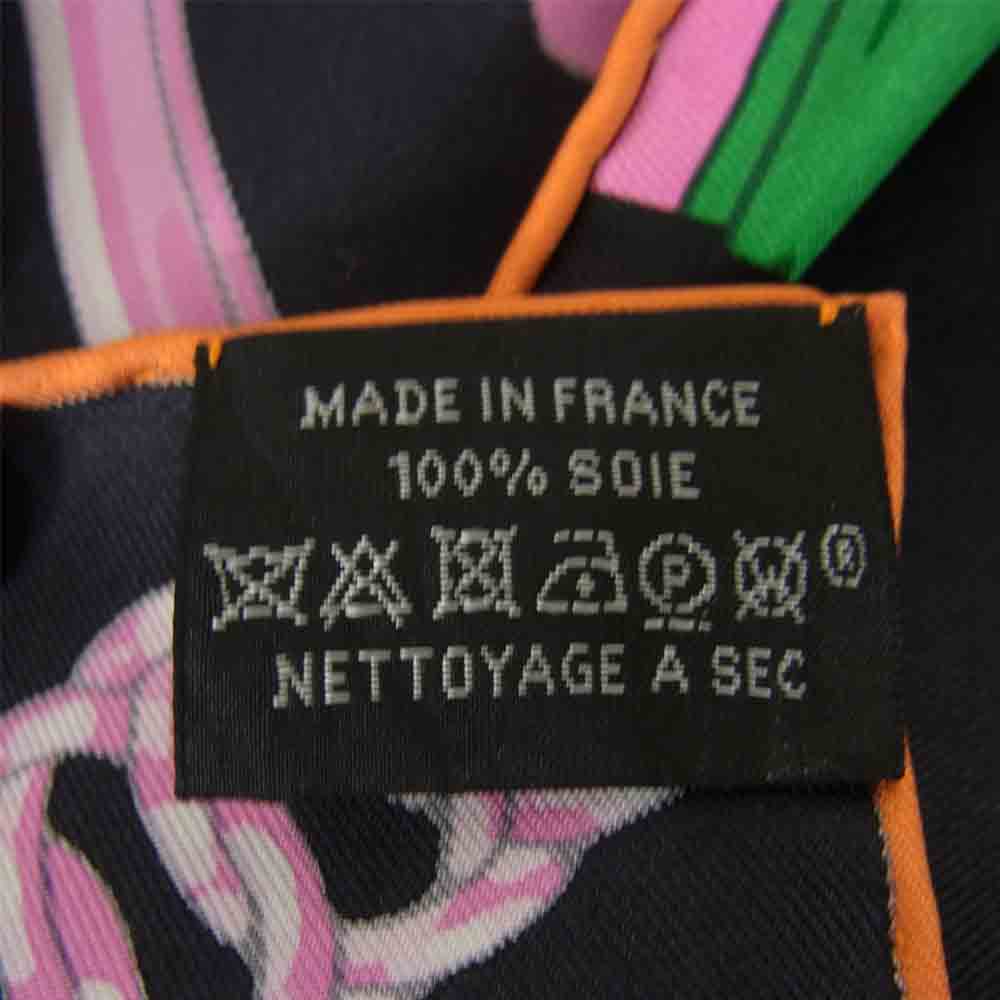 HERMES エルメス 18AW 国内正規品 カレ90 Grand Manege Detail グラン マネージュ デタイユ シルク スカーフ ブラック系 90cm【極上美品】【中古】