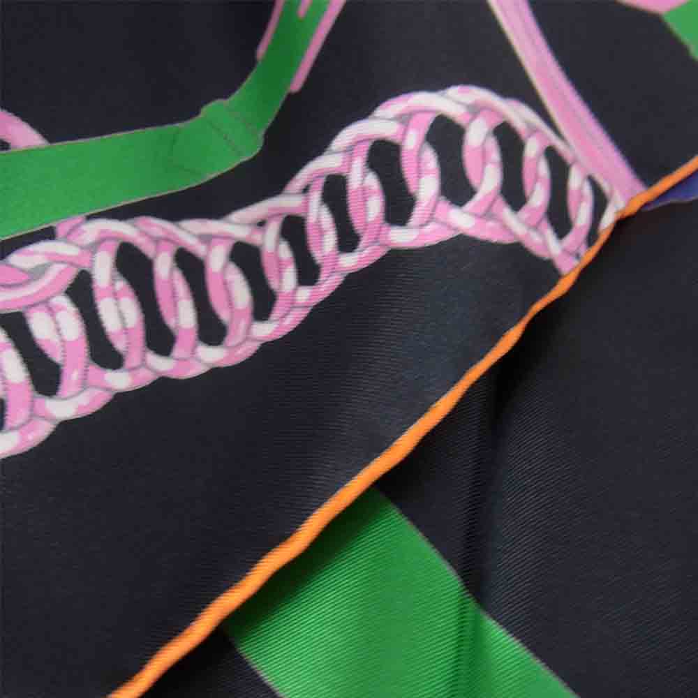 HERMES エルメス 18AW 国内正規品 カレ90 Grand Manege Detail グラン マネージュ デタイユ シルク スカーフ ブラック系 90cm【極上美品】【中古】