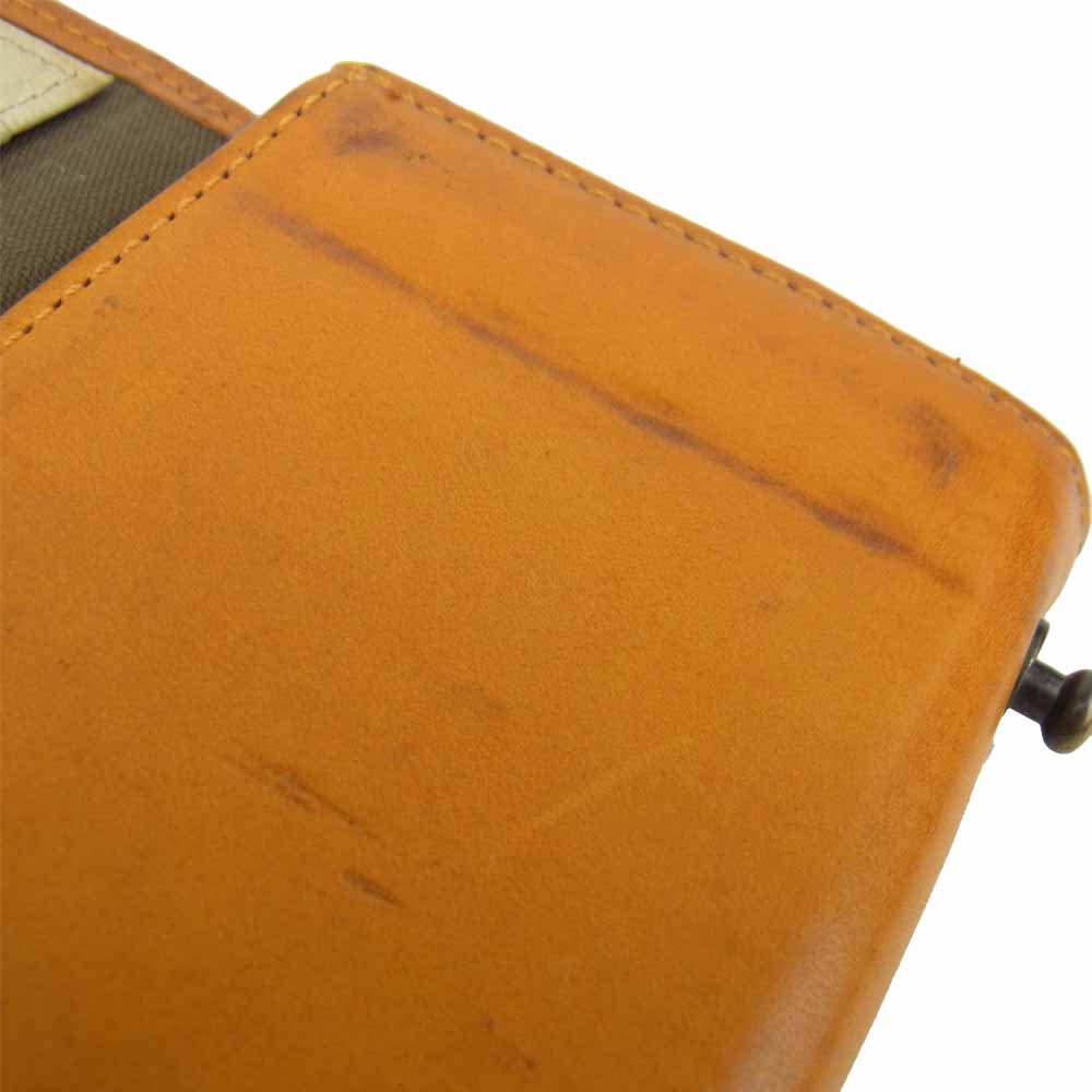 エムピウ millefoglie ミッレフォッリエ  ミニ 二つ折り財布 ナポリ ライトブラウン系【中古】