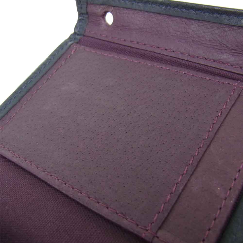 エムピウ millefoglie ミッレフォッリエ  ミニ 二つ折り財布 ネイビー【中古】