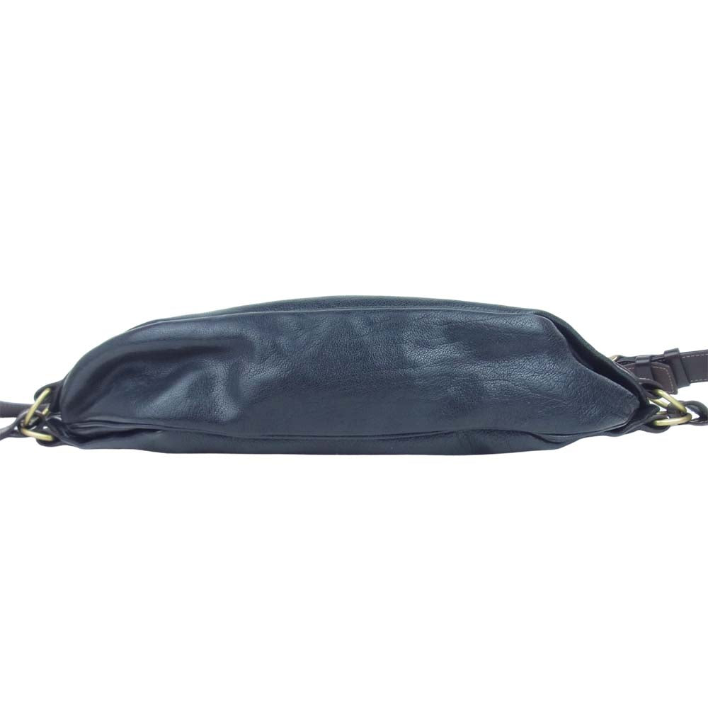 土屋鞄製造所 アルマス バッファロー レザー ボディ―バッグ ダークブラウン系【中古】