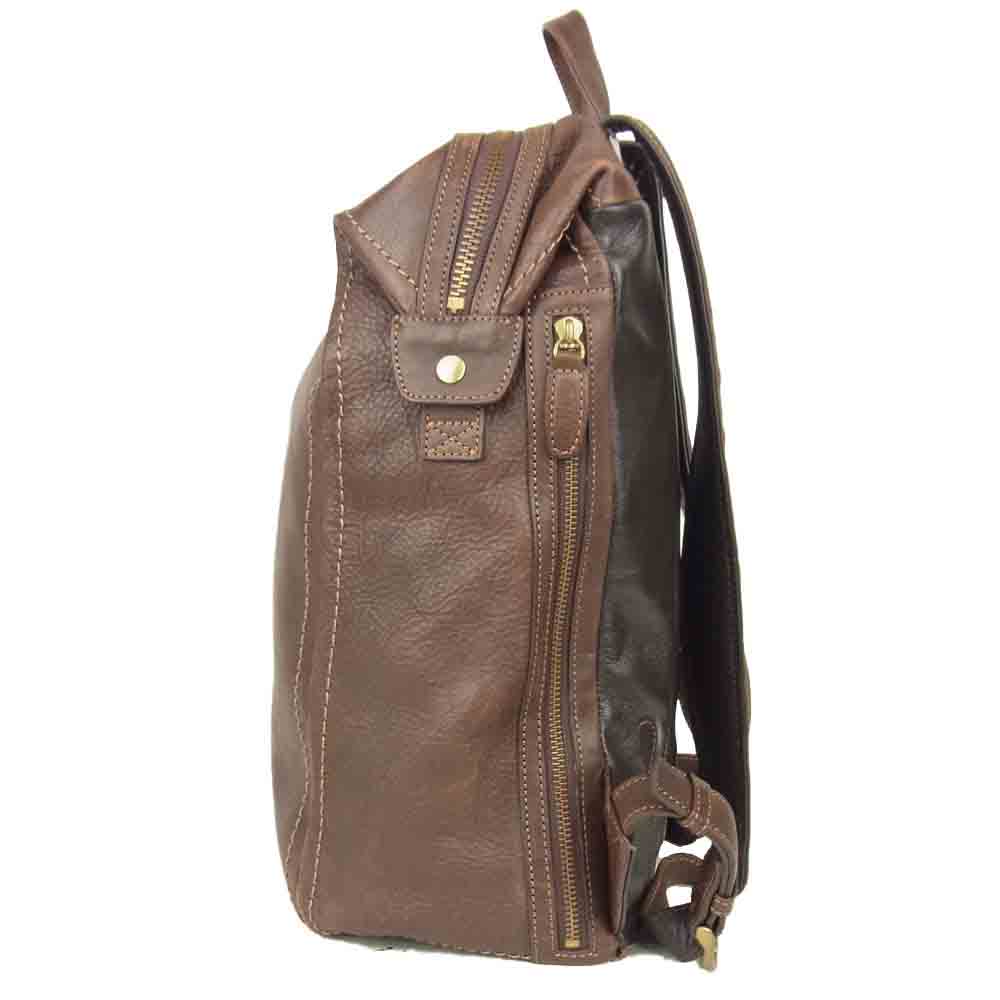 土屋鞄製造所 トーンオイルヌメ ミディアムソフト バックパック ブラウン系【中古】