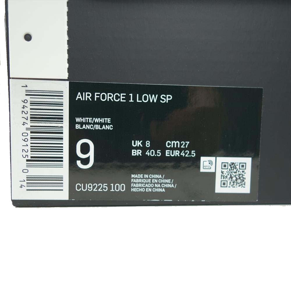 Supreme シュプリーム 20SS CU9225-100 × ナイキ Nike 国内正規品 AIR FORCE 1 LOW White エアフォース 1 ロウ スニーカー ホワイト系 27cm【新古品】【未使用】【中古】