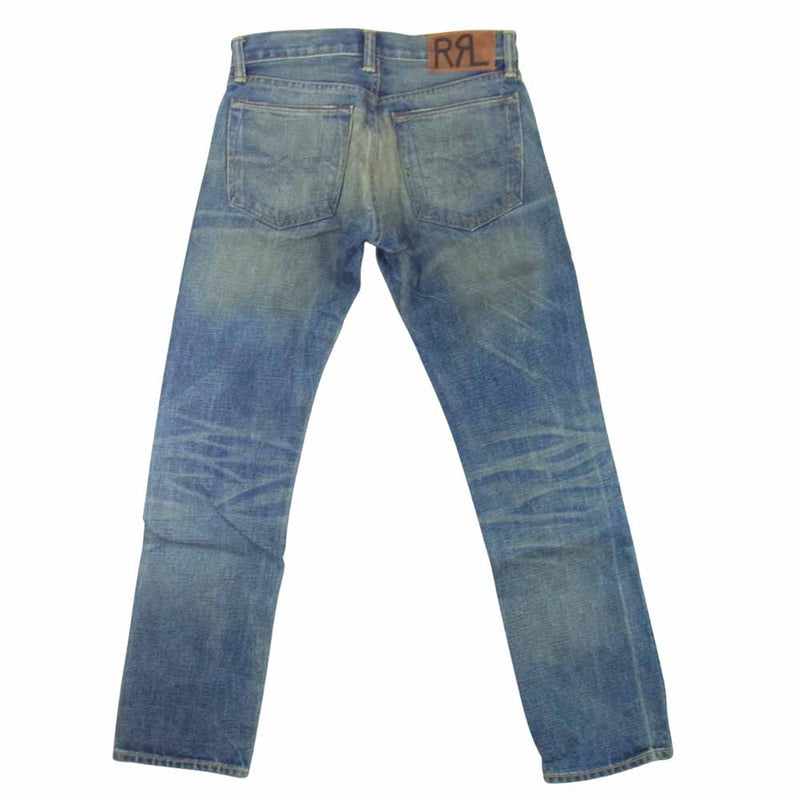 RRL ダブルアールエル 加工 革パッチ デニム インディゴブルー系 28【中古】