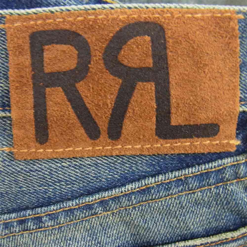 RRL ダブルアールエル 加工 革パッチ デニム インディゴブルー系 28【中古】