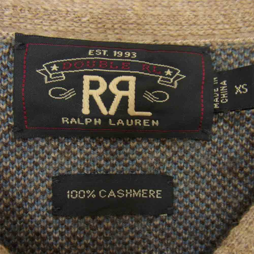RRL ダブルアールエル カシミア アーガイル Vネック ライトブラウン系 XS【中古】
