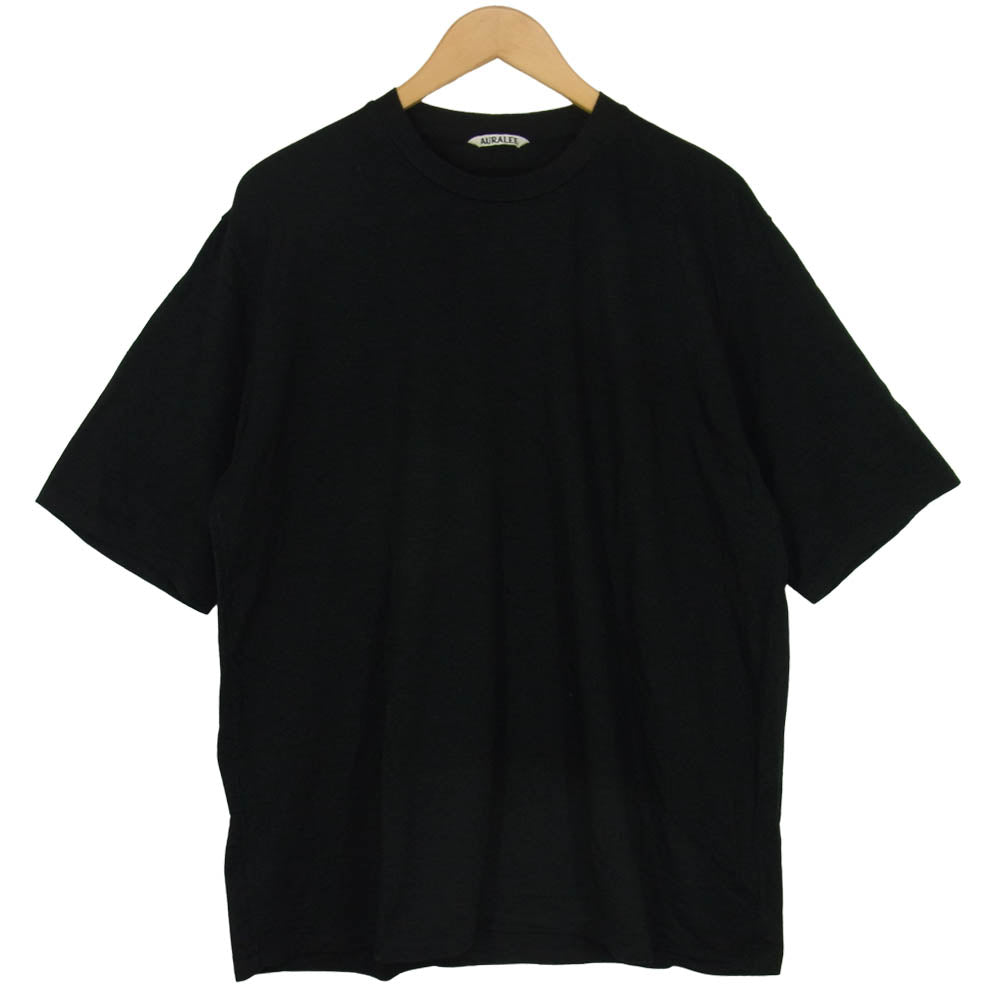 AURALEE オーラリー 21SS A21ST02LT STRETCH LINEN JERSEY TEE ストレッチ リネン ジャージー Tシャツ ブラック系 4【美品】【中古】
