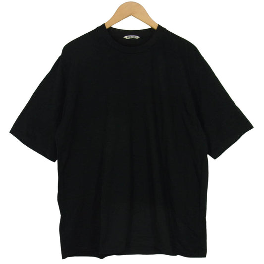 AURALEE オーラリー 21SS A21ST02LT STRETCH LINEN JERSEY TEE ストレッチ リネン ジャージー Tシャツ ブラック系 4【美品】【中古】