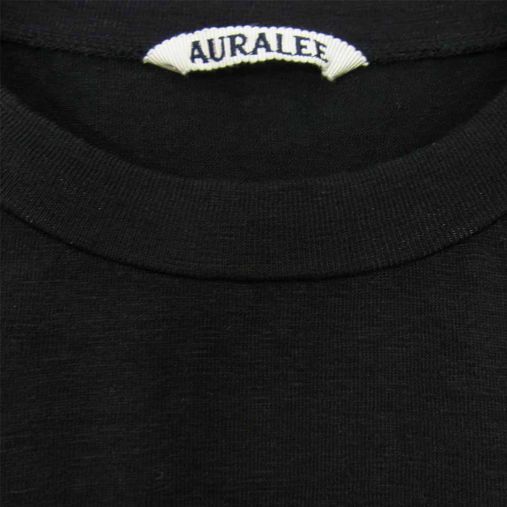 AURALEE オーラリー 21SS A21ST02LT STRETCH LINEN JERSEY TEE ストレッチ リネン ジャージー Tシャツ ブラック系 4【美品】【中古】