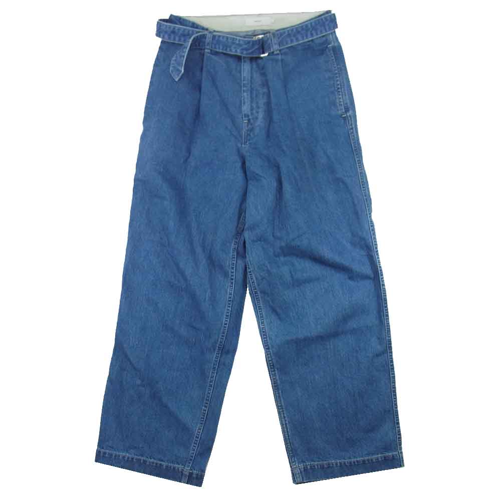 GRAPHPAPER グラフペーパー ２１SS GM204-40252-1 ONLY ARK 別注 Belted Denim Pants 12 インディゴ ベルテッド タック デニム パンツ インディゴブルー系 1【中古】