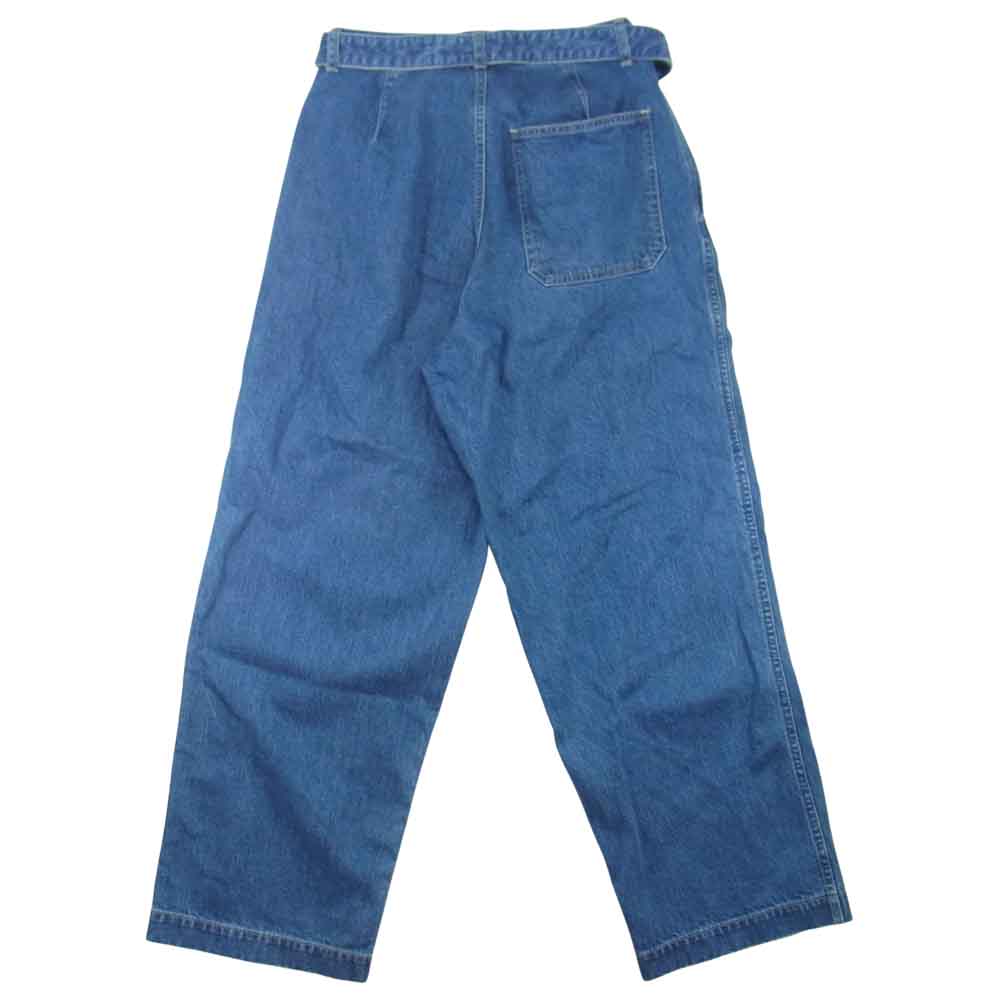 GRAPHPAPER グラフペーパー ２１SS GM204-40252-1 ONLY ARK 別注 Belted Denim Pants 12 インディゴ ベルテッド タック デニム パンツ インディゴブルー系 1【中古】