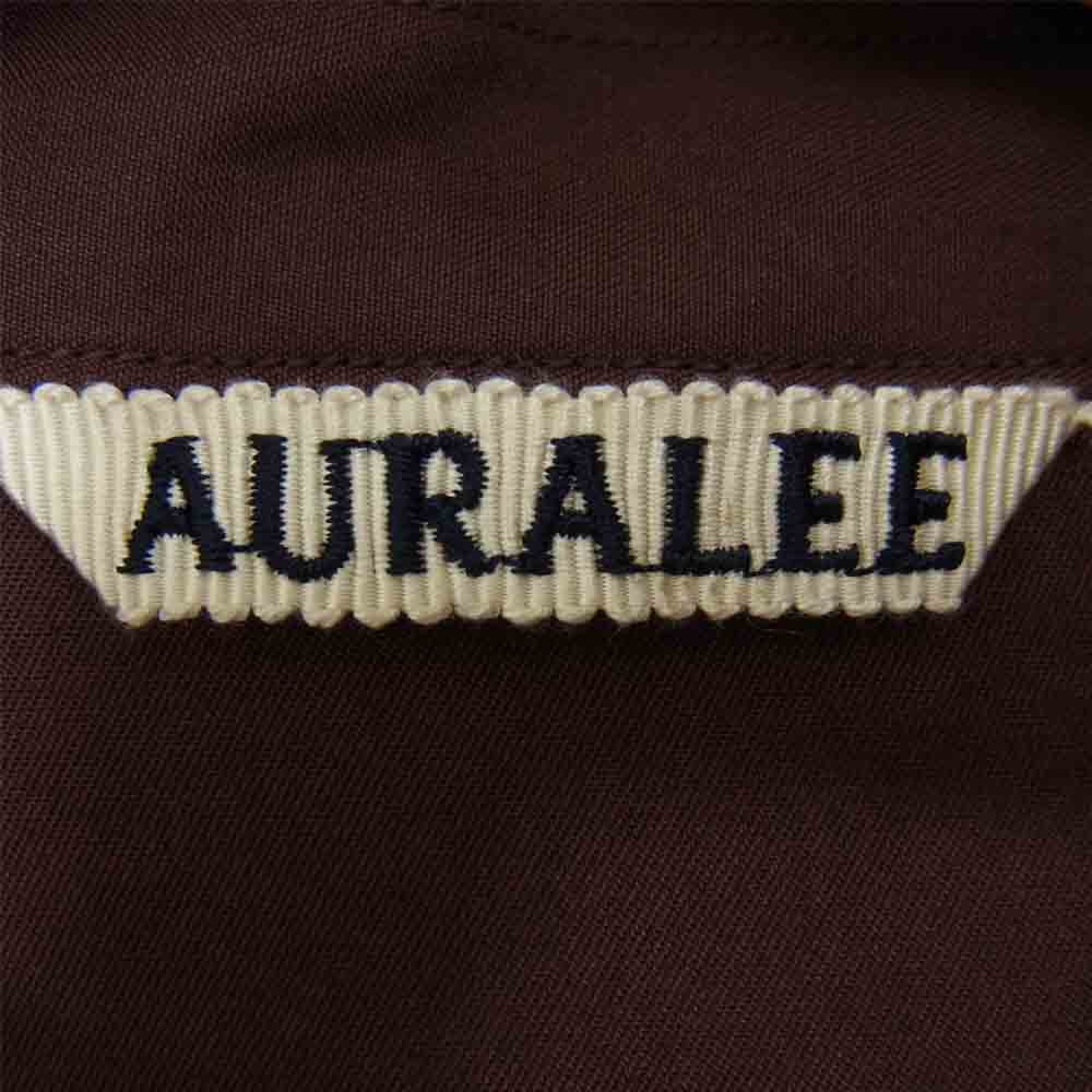 AURALEE オーラリー ２１AW A00S03TN WASHED FINX TWILL BIG SHIRTS ツイル ビッグ 長袖 シャツ ワインレッド系 4【美品】【中古】