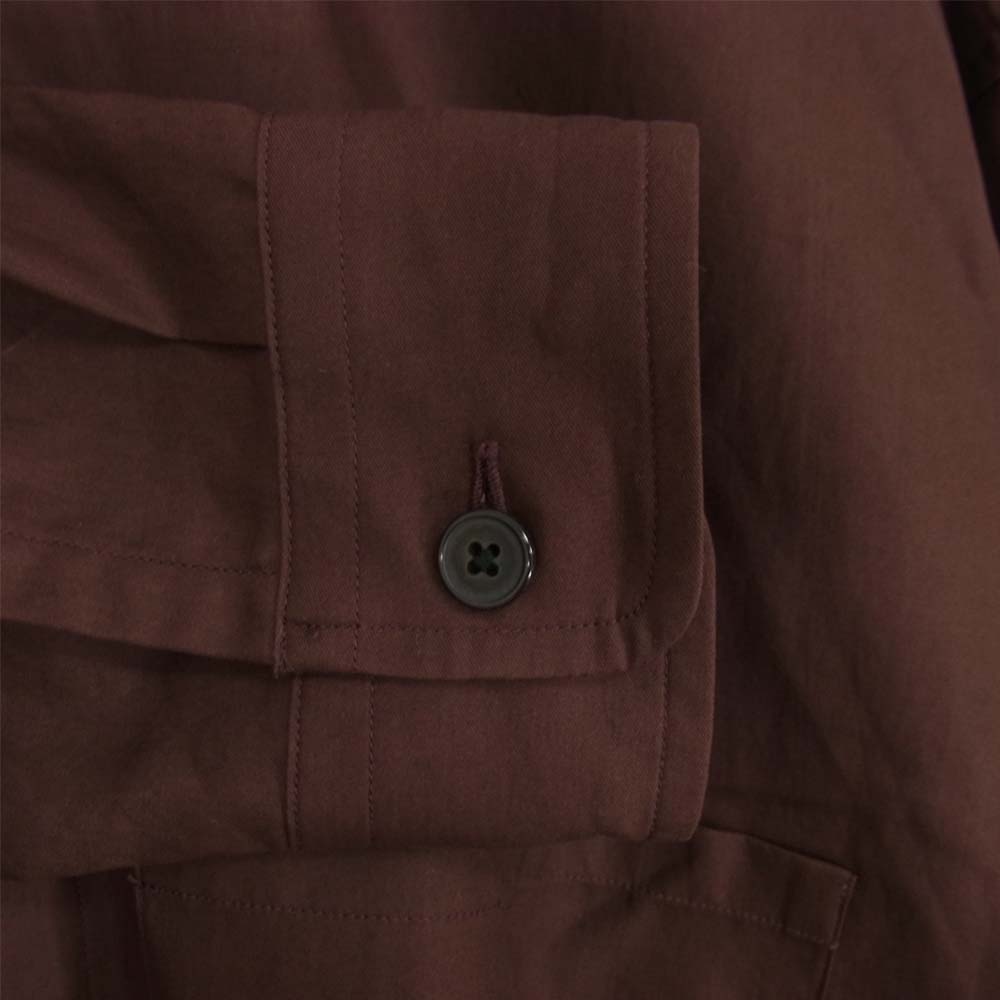 AURALEE オーラリー ２１AW A00S03TN WASHED FINX TWILL BIG SHIRTS ツイル ビッグ 長袖 シャツ ワインレッド系 4【美品】【中古】