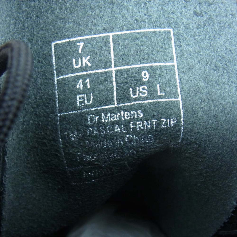 Dr.Martens ドクターマーチン 23863001 1460 PASCAL FRNT ZIP パスカル フロント ジップ 8ホール ブーツ ブラック系 UK 7【新古品】【未使用】【中古】