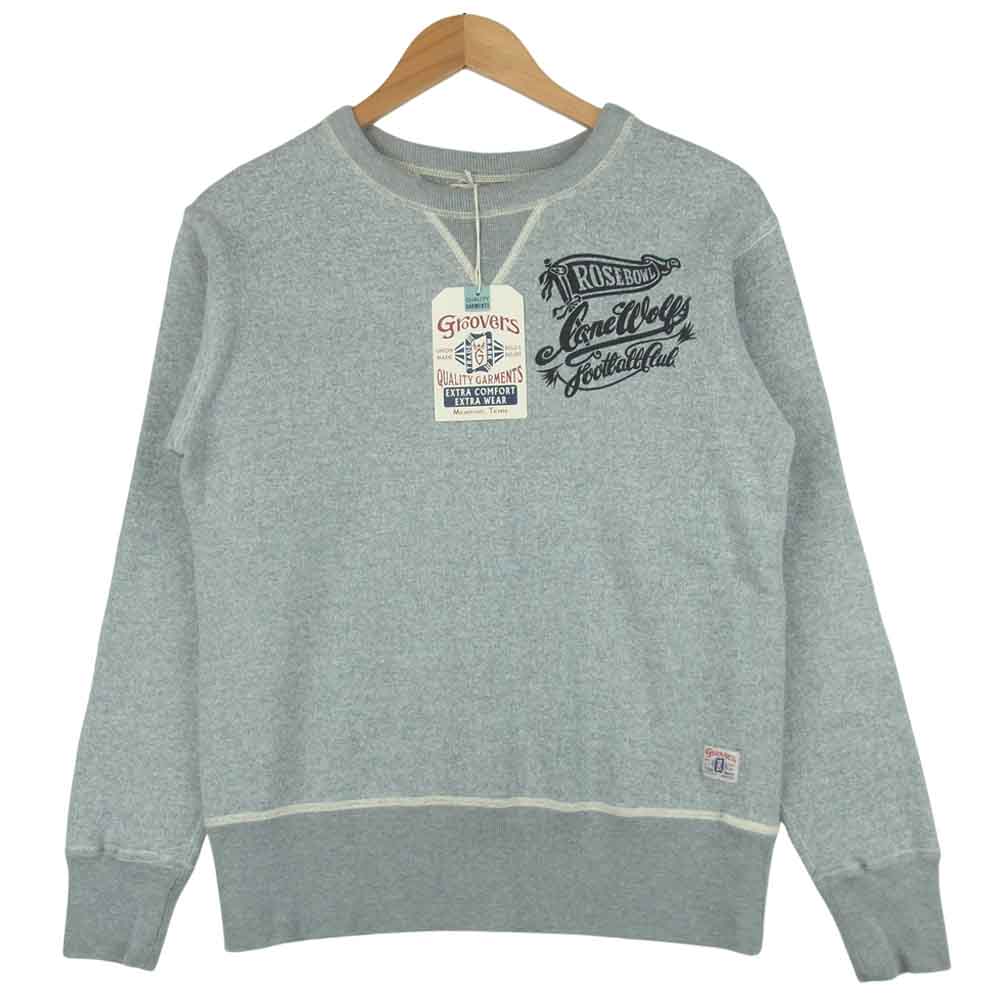 groovers グルーヴァーズ 3110500-16 ロゴ プリント クルーネック 両V スウェット グレー系 S【美品】【中古】