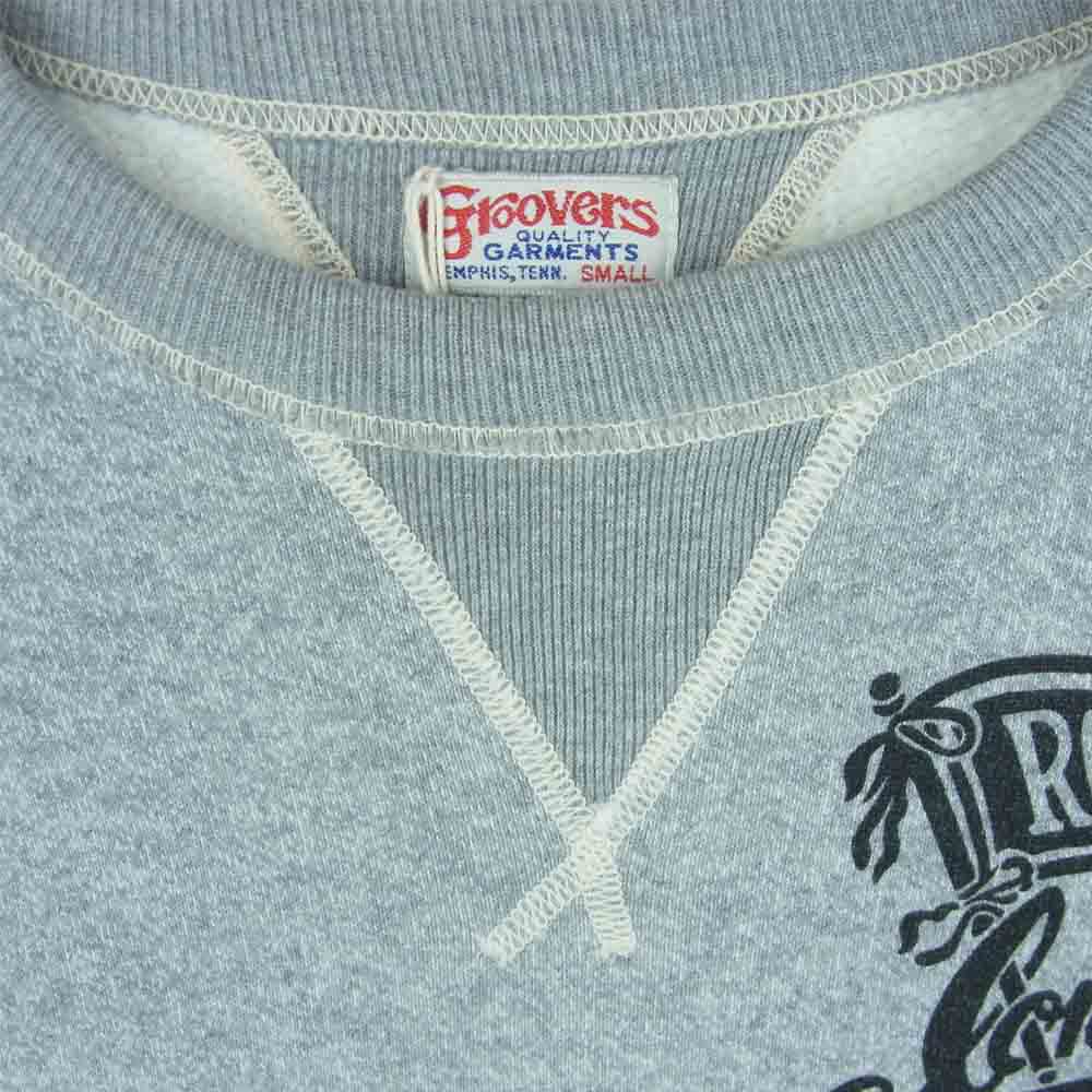 groovers グルーヴァーズ 3110500-16 ロゴ プリント クルーネック 両V スウェット グレー系 S【美品】【中古】