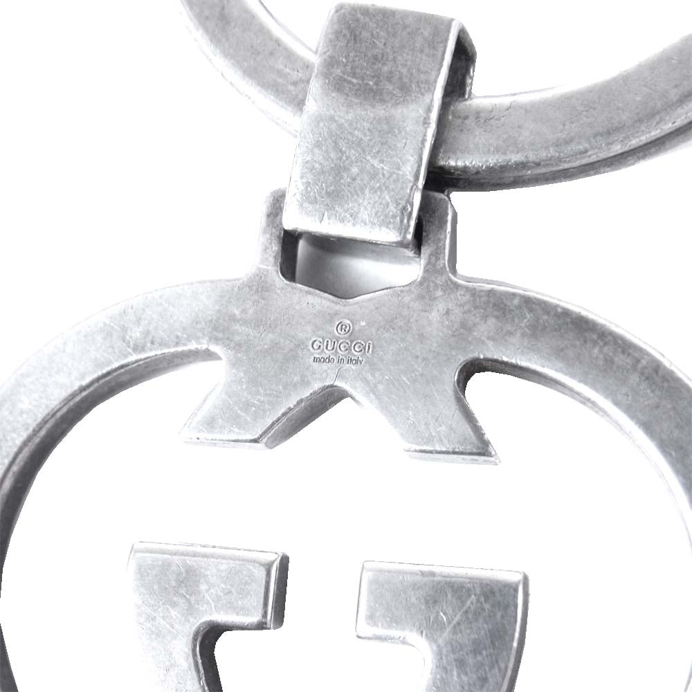 GUCCI グッチ ロッキングG モチーフ ロゴ チャーム リング キーホルダー 925 シルバー系【中古】