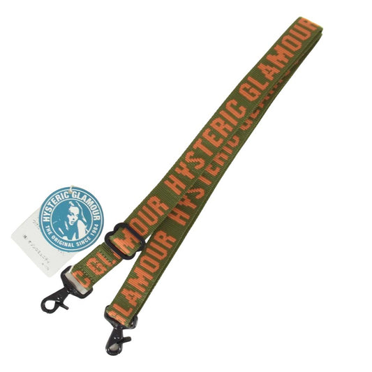 HYSTERIC GLAMOUR ヒステリックグラマー 02213QG05 ロゴジャガード ショルダー ストラップ グリーン系【新古品】【未使用】【中古】