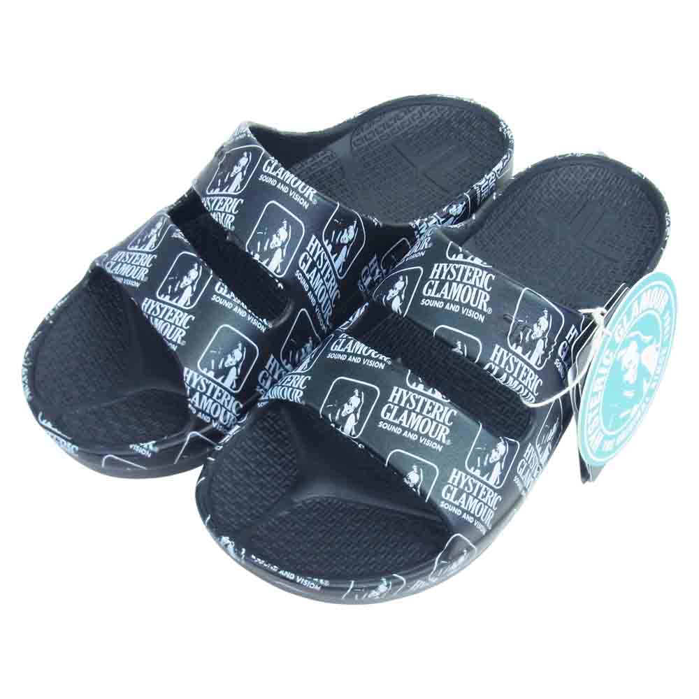 HYSTERIC GLAMOUR ヒステリックグラマー 02212QS01 TELIC/W-STRAP  リカバリー サンダル ブラック系 27cm【新古品】【未使用】【中古】