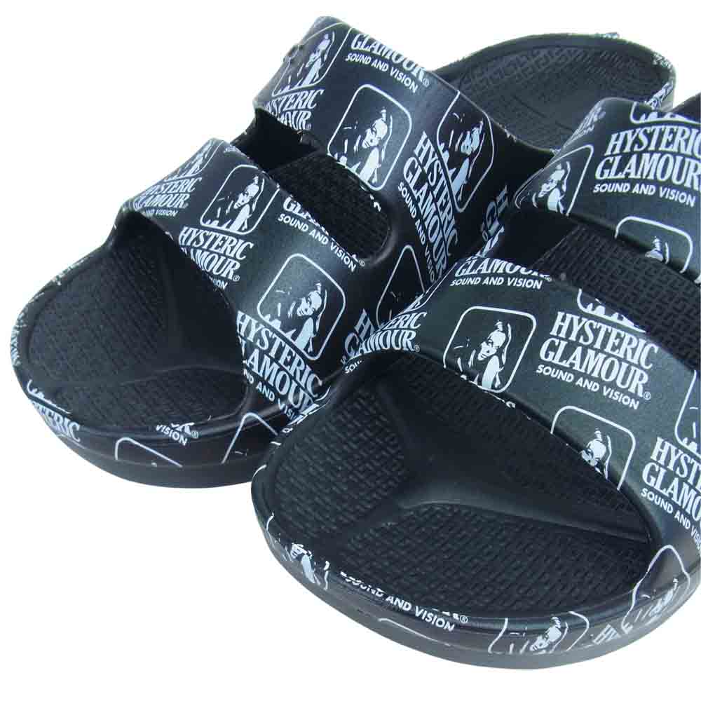 HYSTERIC GLAMOUR ヒステリックグラマー 02212QS01 TELIC/W-STRAP  リカバリー サンダル ブラック系 27cm【新古品】【未使用】【中古】