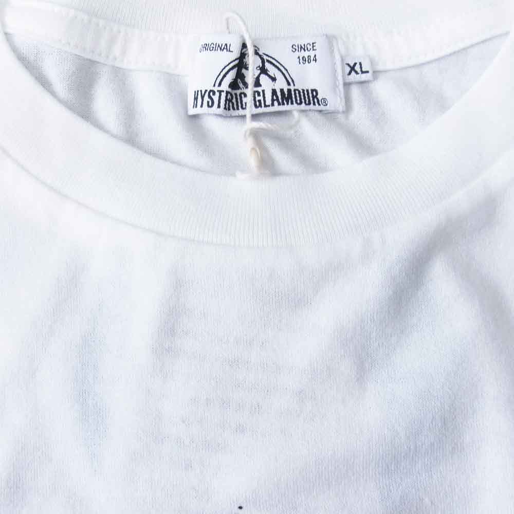 HYSTERIC GLAMOUR ヒステリックグラマー 02212CT13 KILLING MUSIC Tシャツ ホワイト系 XL【新古品】【未使用】【中古】
