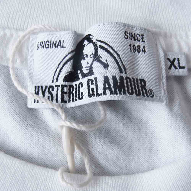 HYSTERIC GLAMOUR ヒステリックグラマー 02212CT13 KILLING MUSIC Tシャツ ホワイト系 XL【新古品】【未使用】【中古】
