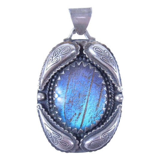 ジューベニリア モルフォ蝶 ペンダント トップ ペンダントトップ シルバー系【中古】