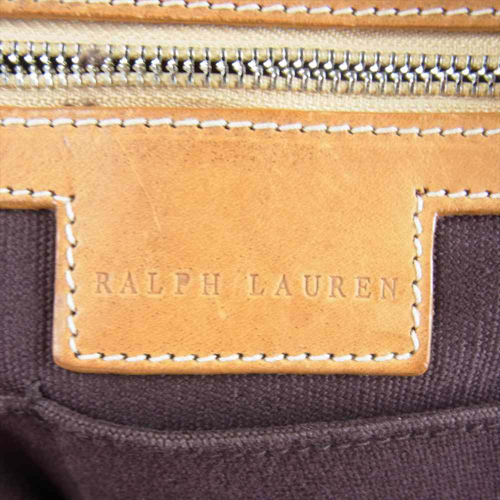 POLO RALPH LAUREN ポロ・ラルフローレン ポニー刺繍 キャンバス トートバッグ ブラウン系【中古】