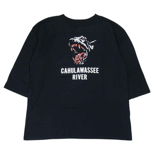 TENDERLOIN テンダーロイン 17SS T-COTTON NFL MD CAHULAWASSE RIVER 七分丈 Tシャツ ブラック系 L【中古】