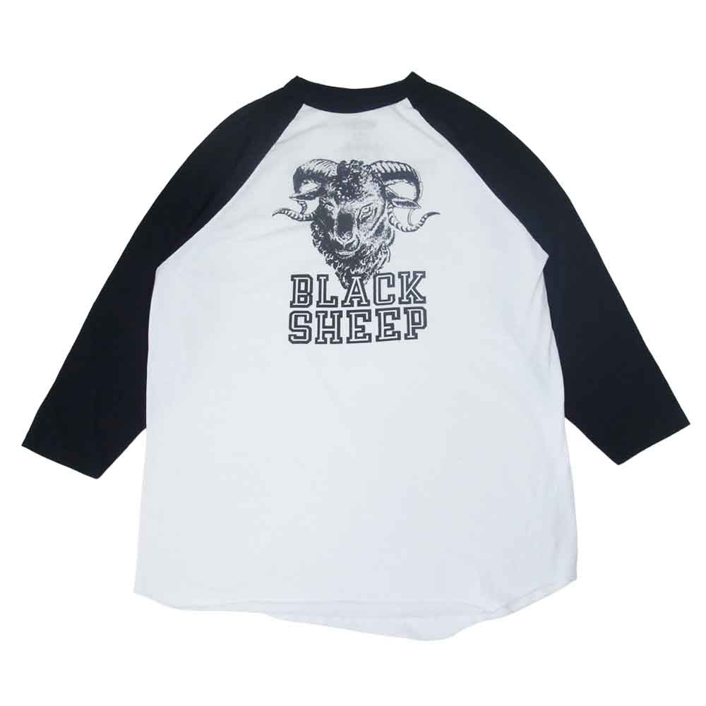 TENDERLOIN テンダーロイン T-RAGLAN 3/4 BLS ラグラン ブラックシープ Tシャツ ブラック系 ホワイト系 L【中古】