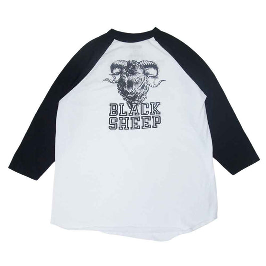TENDERLOIN テンダーロイン T-RAGLAN 3/4 BLS ラグラン ブラックシープ Tシャツ ブラック系 ホワイト系 L【中古】