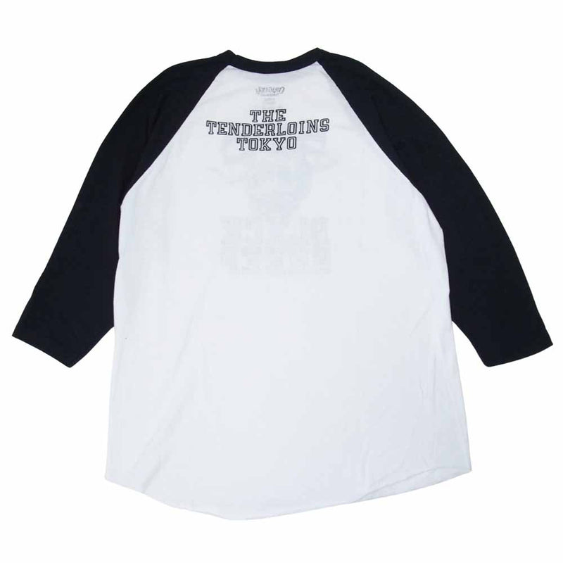 TENDERLOIN テンダーロイン T-RAGLAN 3/4 BLS ラグラン ブラックシープ Tシャツ ブラック系 ホワイト系 L【中古】