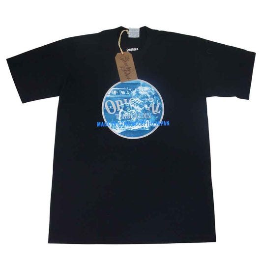 TENDERLOIN テンダーロイン 18SS T-TEE TQD サークル フォト プリント Tシャツ ブラック系 ライトブルー系 L【極上美品】【中古】