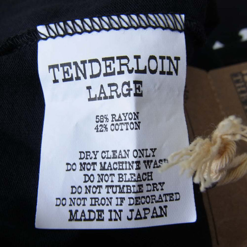TENDERLOIN テンダーロイン T-RAYON NFL 3/4 BS ボルネオスカル レーヨン 七分丈 Tシャツ ブラック系 L【中古】