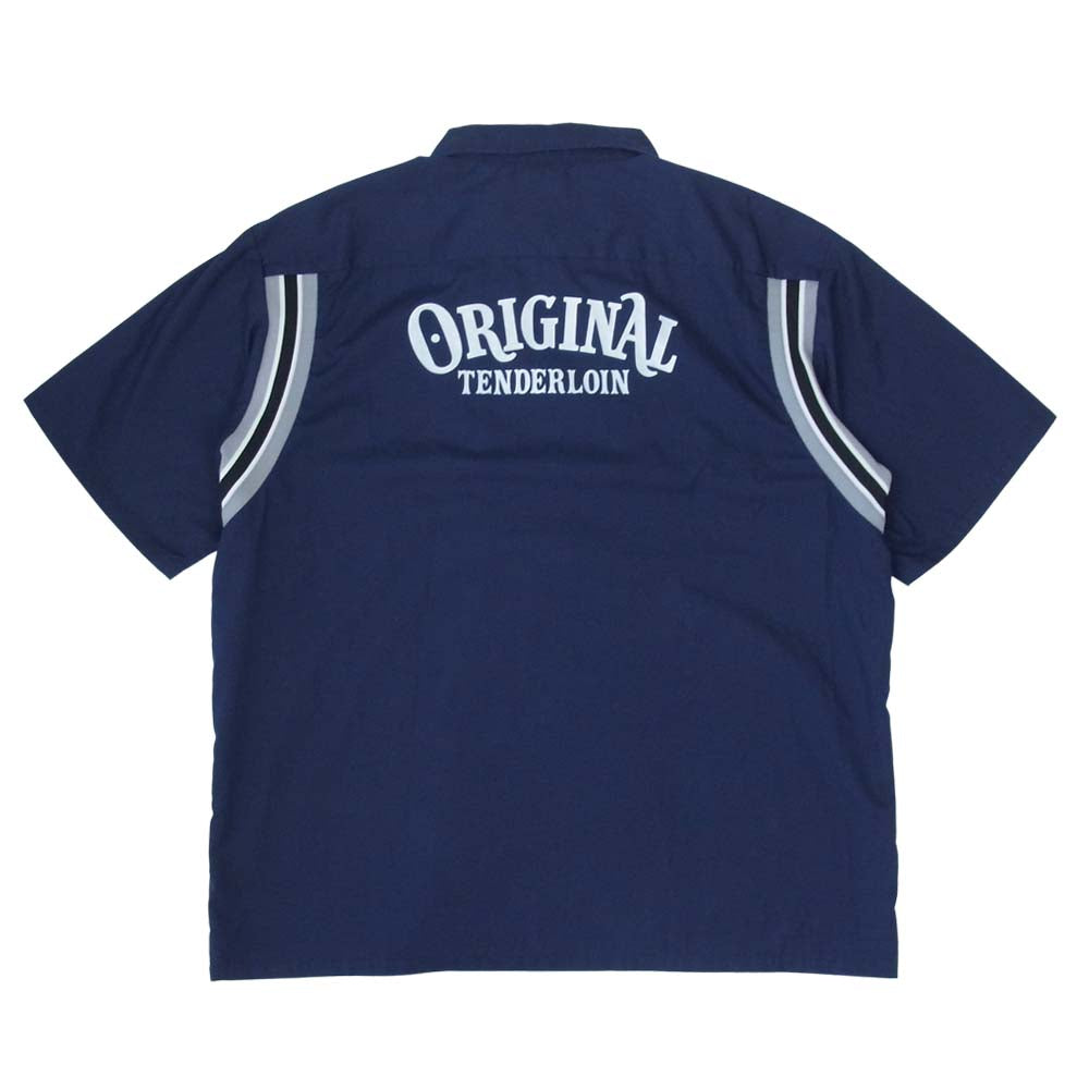 TENDERLOIN テンダーロイン T-BOWLS SHT S/S バックロゴ 半袖 ボーリング シャツ ネイビー系 M【中古】