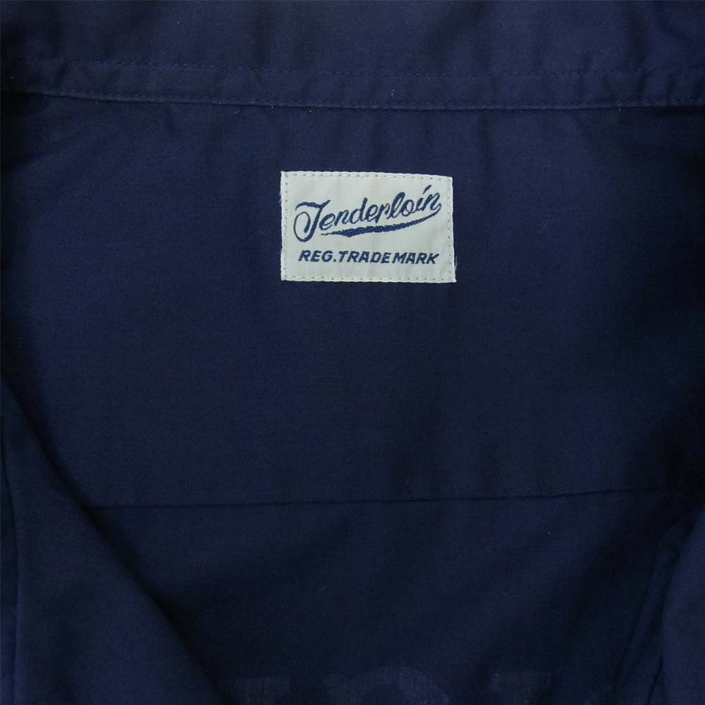 TENDERLOIN テンダーロイン T-BOWLS SHT S/S バックロゴ 半袖 ボーリング シャツ ネイビー系 M【中古】